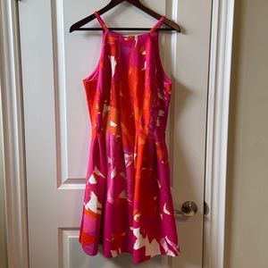 Vince Camuto Pink and Orange patterned Sleeveless dress
